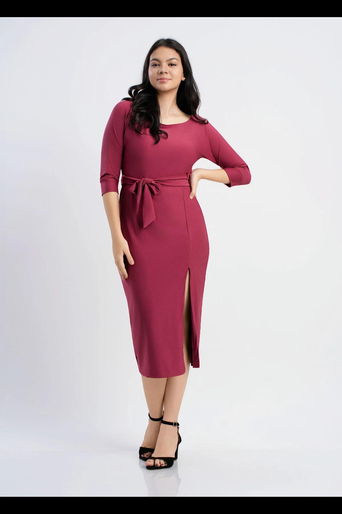 timeless-burgundy-midi-dress-with-elegant-side-slit