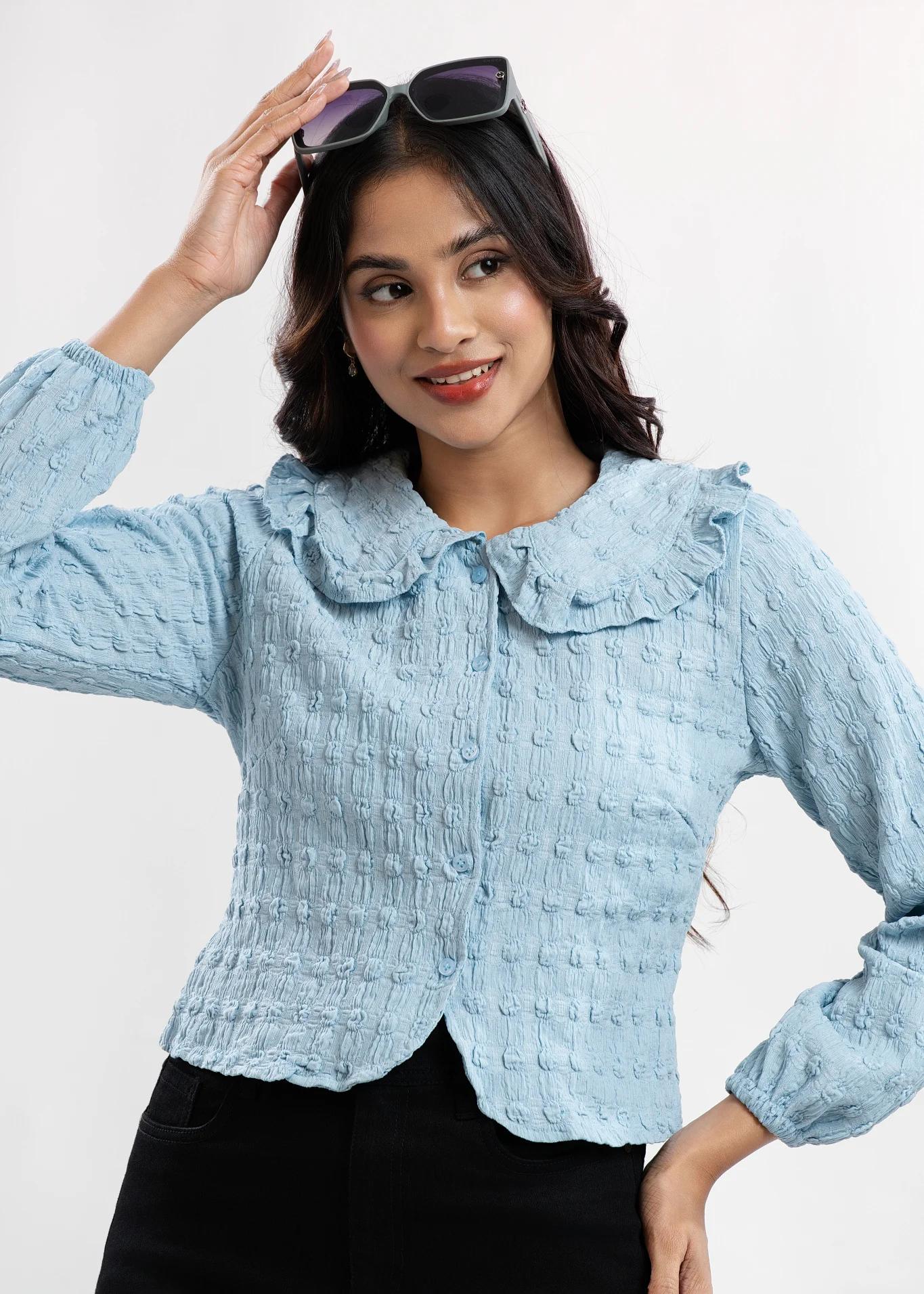 skyline-smocked-collar-blouse