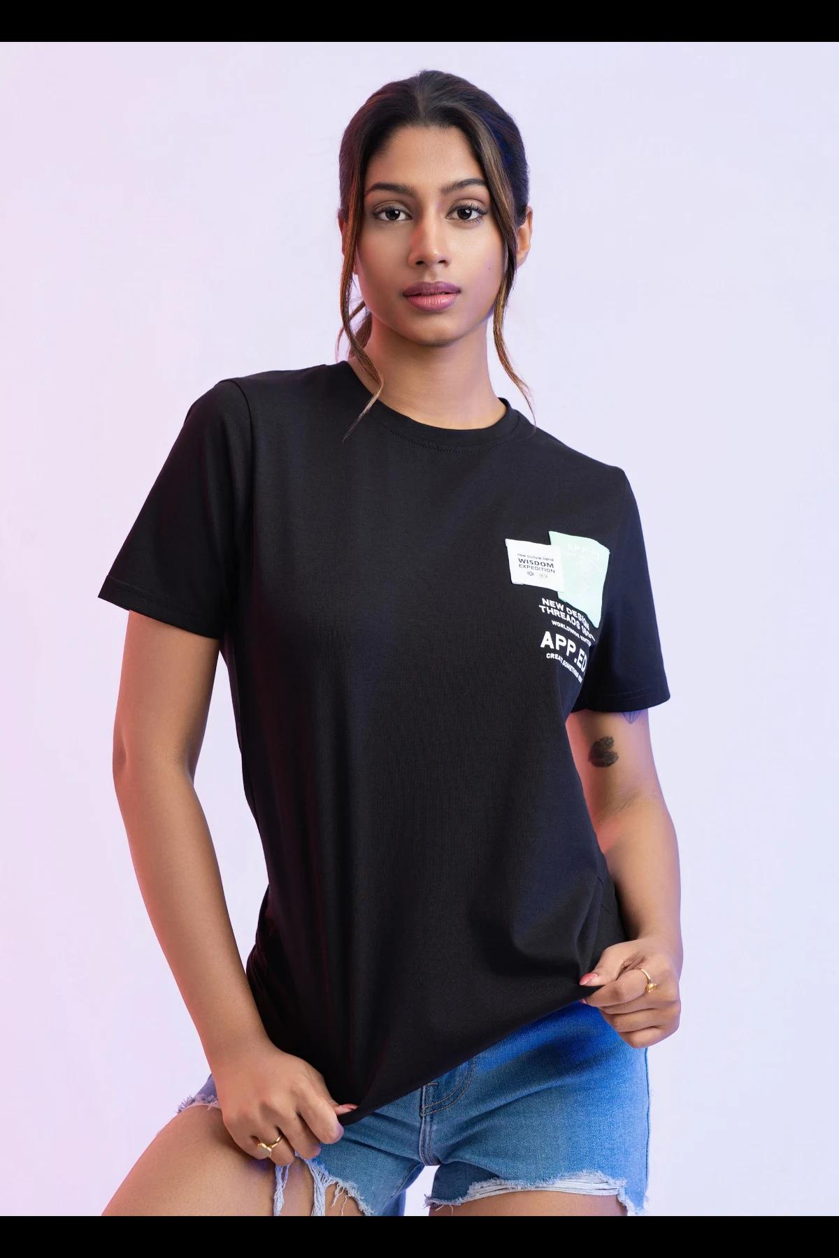 black-cotton-with-chest-graphics-contemporary-fit-tshirt