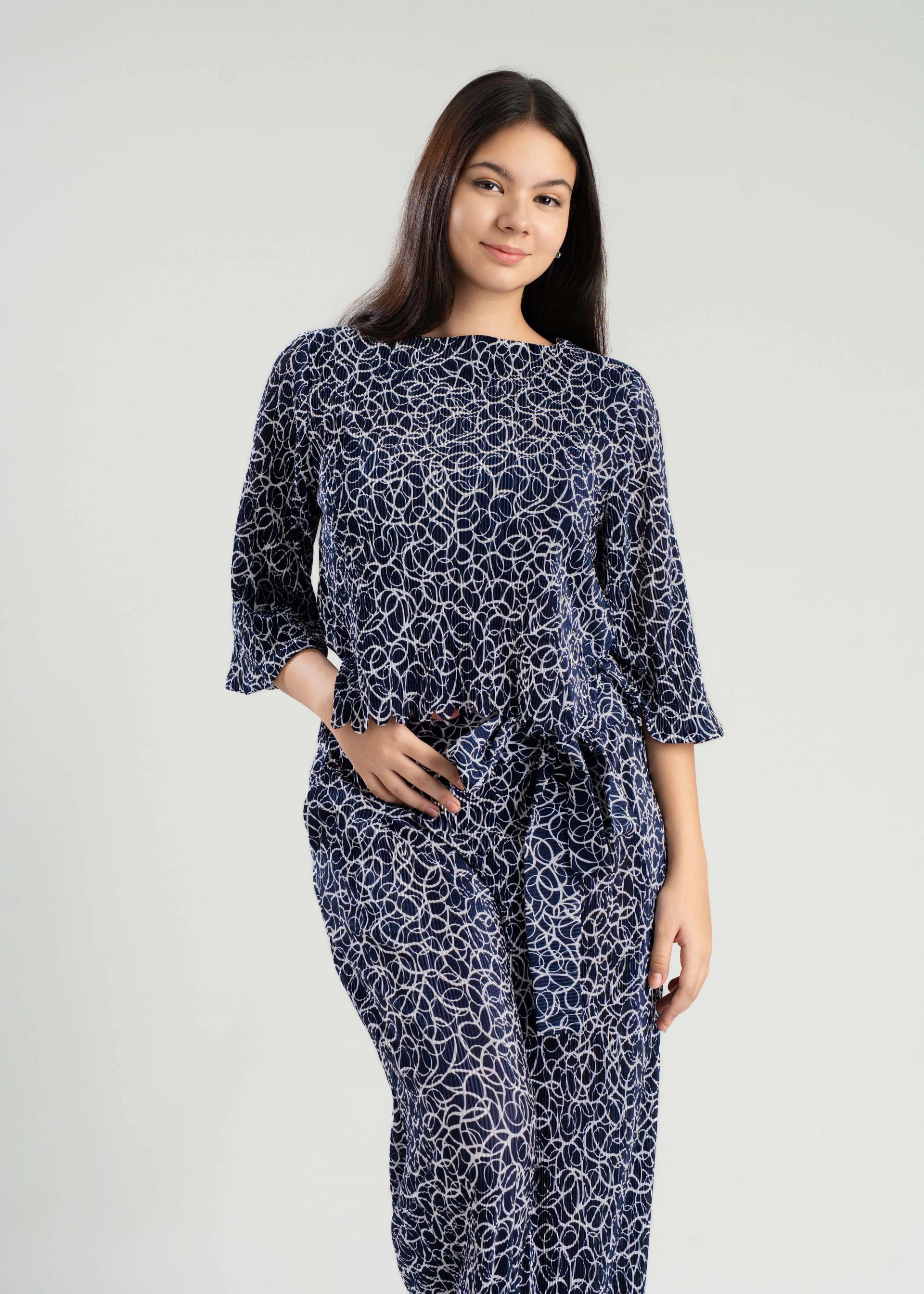 womens-navy-abstract-print-blouse