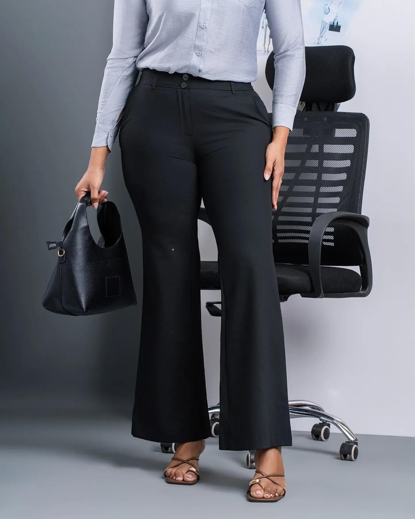 black-tailored-doublebutton-bootcut-pants