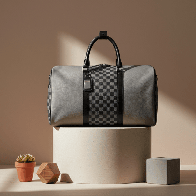 checkered-duffle-bag