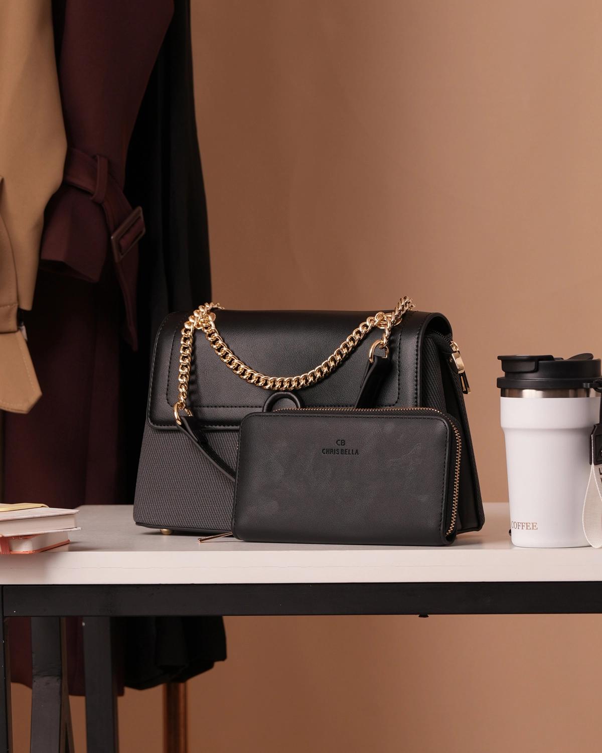 chrisbella-textured-flap-shoulder-bag-and-wallet-set