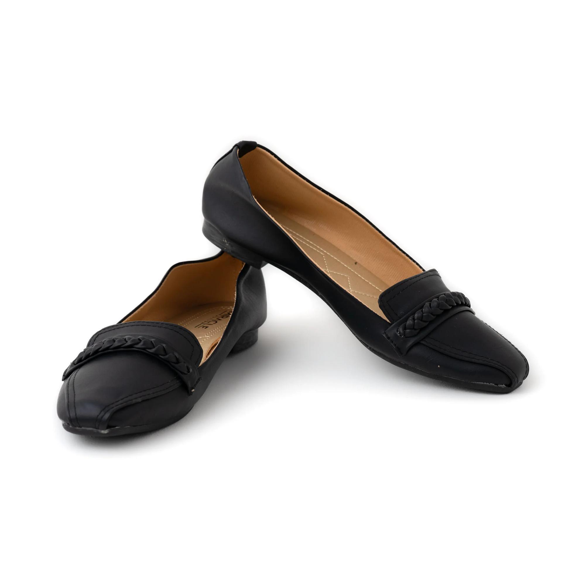 womens-black-loafers-with-braided-strap