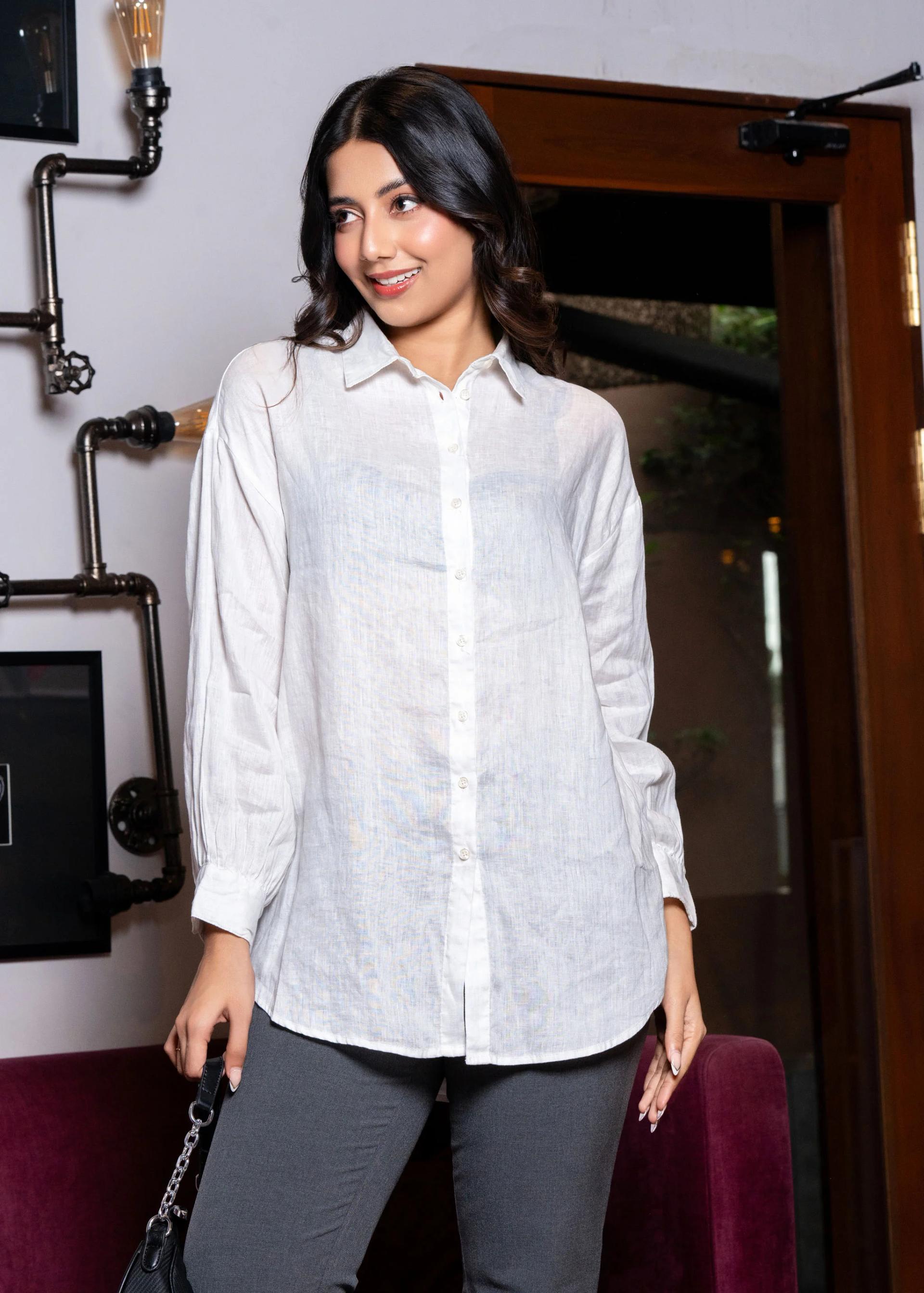 crisp-white-cottonlinen-blend-workwear-top