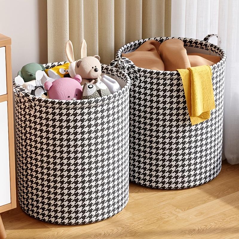 black-and-white-houndstooth-classic-storage-basket