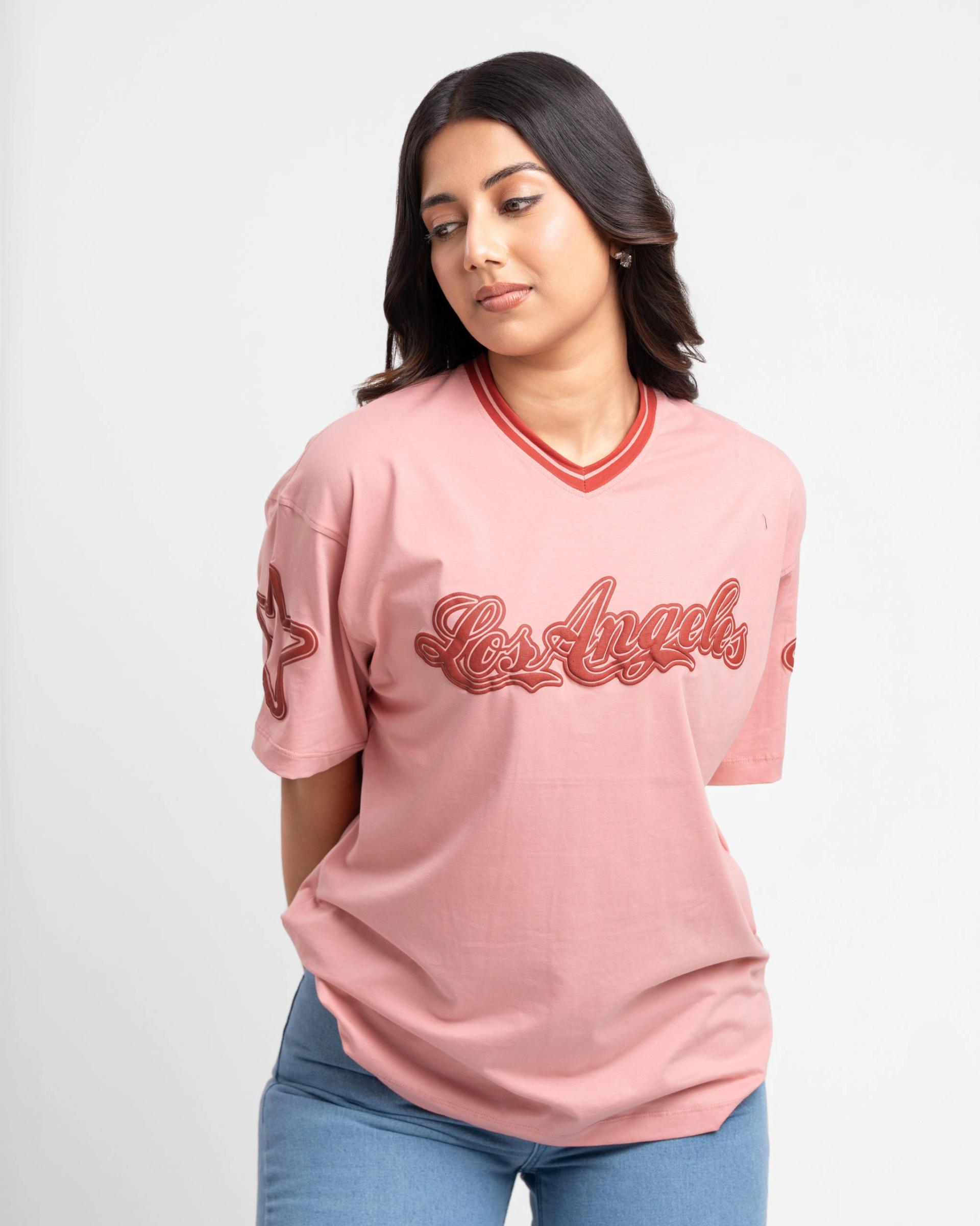 english-numeric-pattern-vneck-oversized-tshirt