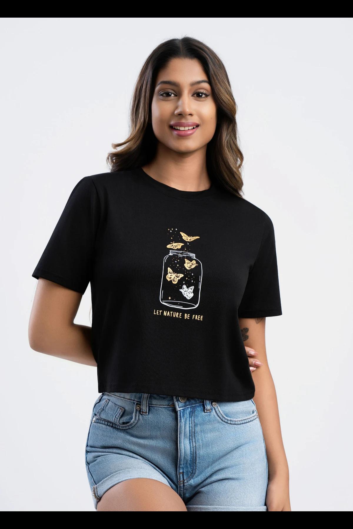 womens-black-nature-lover-tshirt